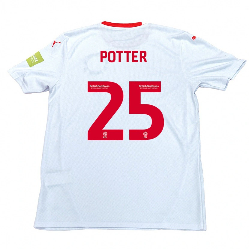 Danxen Kinderen Finley Potter #25 Wit Uitshirt Uittenue 2024/25 T-Shirt