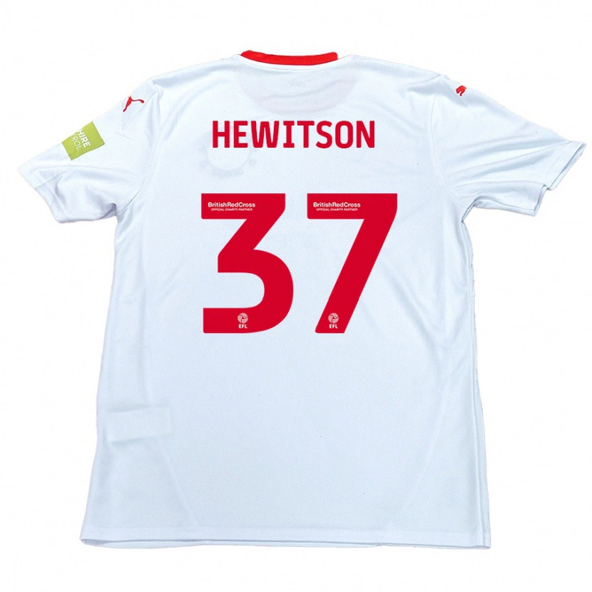 Danxen Kinderen Luke Hewitson #37 Wit Uitshirt Uittenue 2024/25 T-Shirt