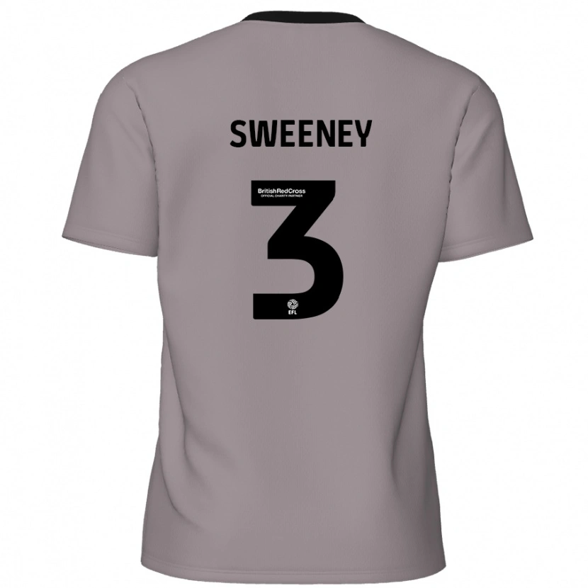 Danxen Kinderen Jayden Sweeney #3 Grijs Uitshirt Uittenue 2024/25 T-Shirt