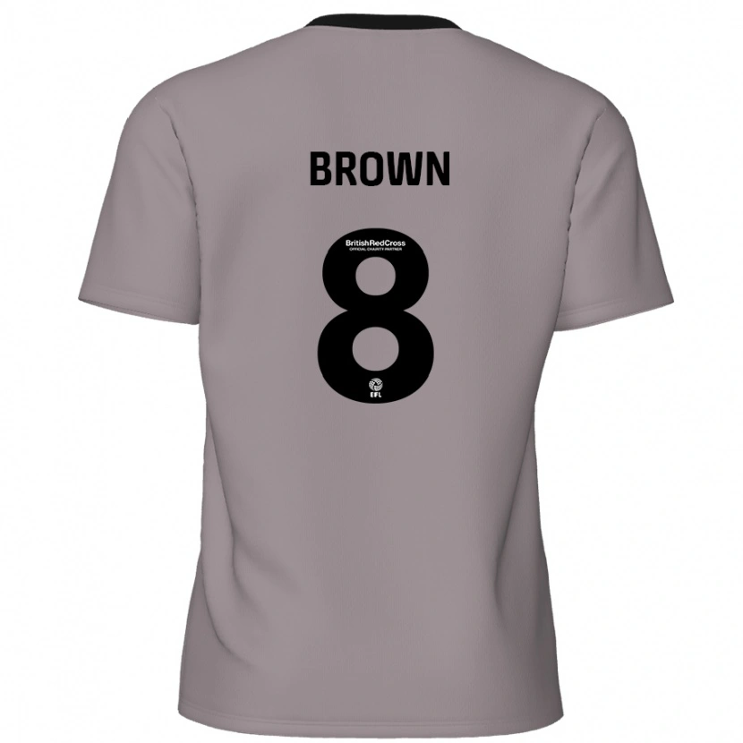 Danxen Kinderen Jordan Brown #8 Grijs Uitshirt Uittenue 2024/25 T-Shirt