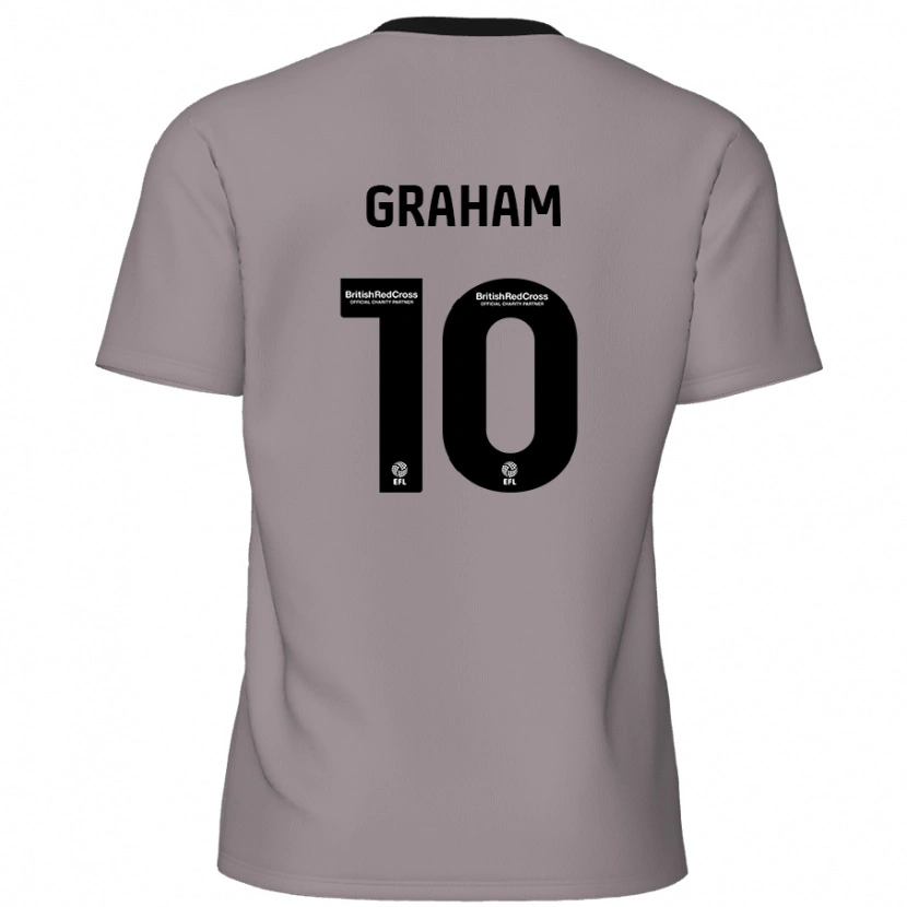 Danxen Kinderen Jordan Graham #10 Grijs Uitshirt Uittenue 2024/25 T-Shirt