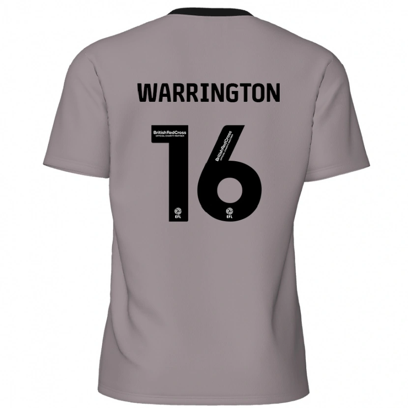 Danxen Kinderen Lewis Warrington #16 Grijs Uitshirt Uittenue 2024/25 T-Shirt