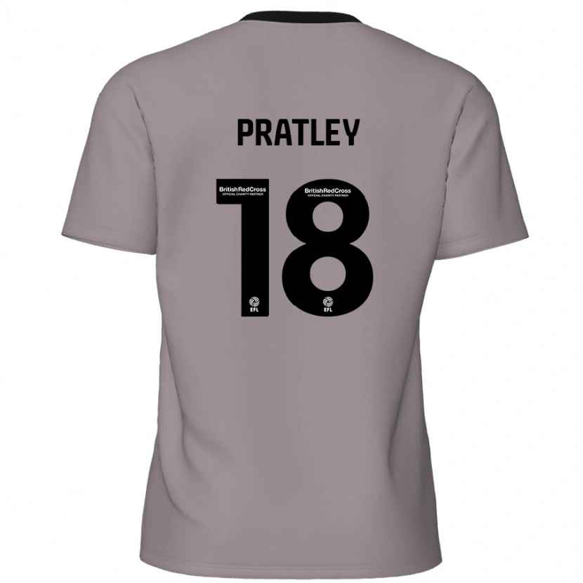 Danxen Kinderen Darren Pratley #18 Grijs Uitshirt Uittenue 2024/25 T-Shirt