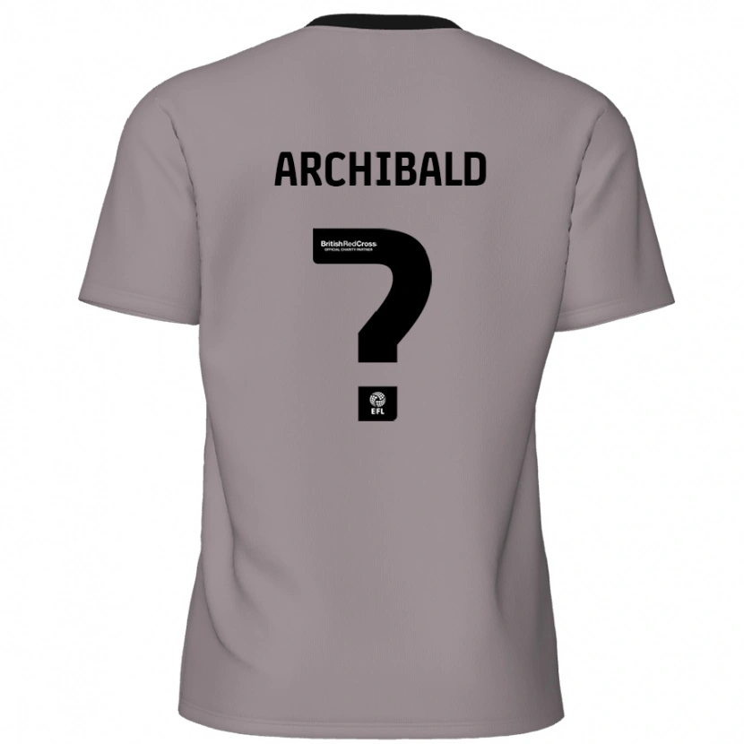 Danxen Kinderen Aaron Archibald #0 Grijs Uitshirt Uittenue 2024/25 T-Shirt