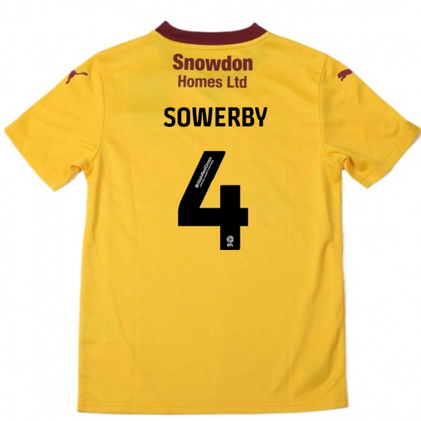 Danxen Kinderen Jack Sowerby #4 Oranje Bordeauxrood Uitshirt Uittenue 2024/25 T-Shirt