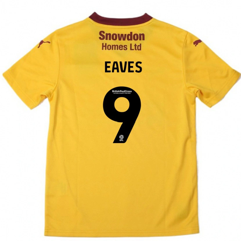 Danxen Kinderen Tom Eaves #9 Oranje Bordeauxrood Uitshirt Uittenue 2024/25 T-Shirt