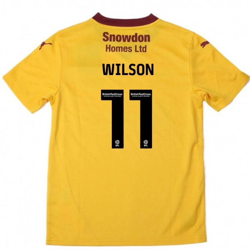 Danxen Kinderen James Wilson #11 Oranje Bordeauxrood Uitshirt Uittenue 2024/25 T-Shirt