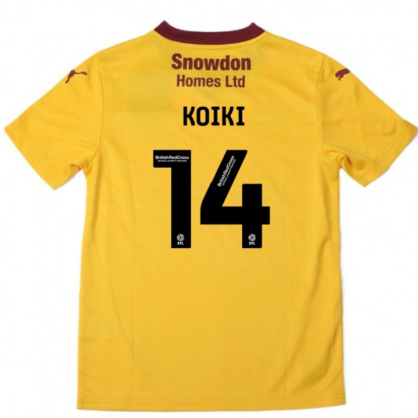 Danxen Kinderen Ali Koiki #14 Oranje Bordeauxrood Uitshirt Uittenue 2024/25 T-Shirt