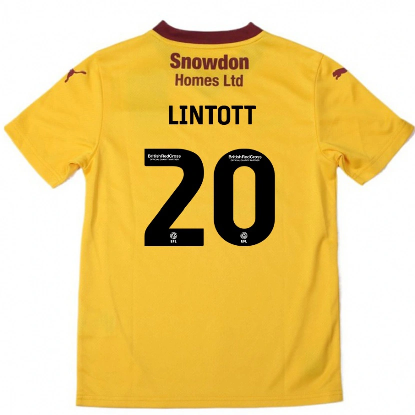 Danxen Kinderen Harvey Lintott #20 Oranje Bordeauxrood Uitshirt Uittenue 2024/25 T-Shirt