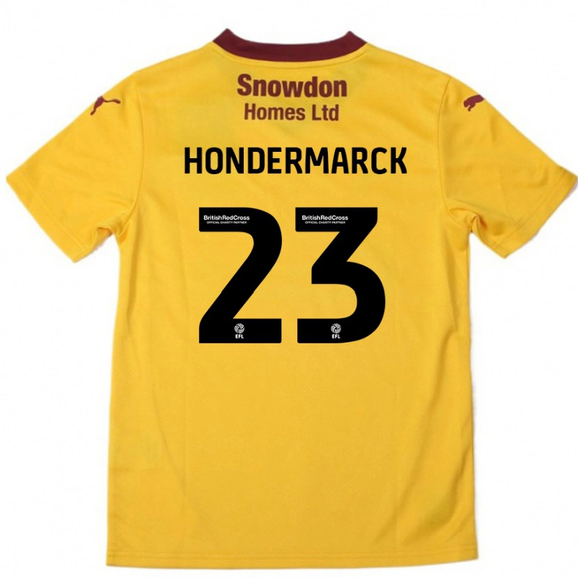 Danxen Kinderen William Hondermarck #23 Oranje Bordeauxrood Uitshirt Uittenue 2024/25 T-Shirt