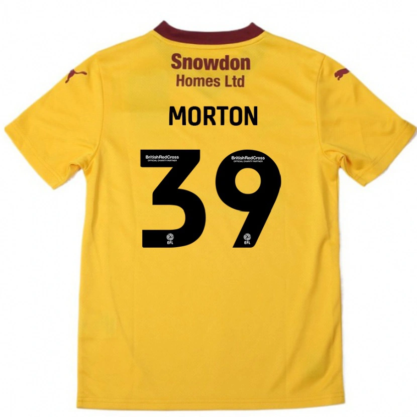 Danxen Kinderen Callum Morton #39 Oranje Bordeauxrood Uitshirt Uittenue 2024/25 T-Shirt