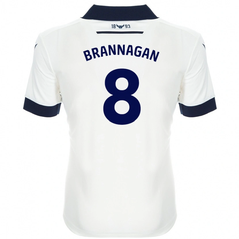 Danxen Kinderen Cameron Brannagan #8 Wit Marineblauw Uitshirt Uittenue 2024/25 T-Shirt