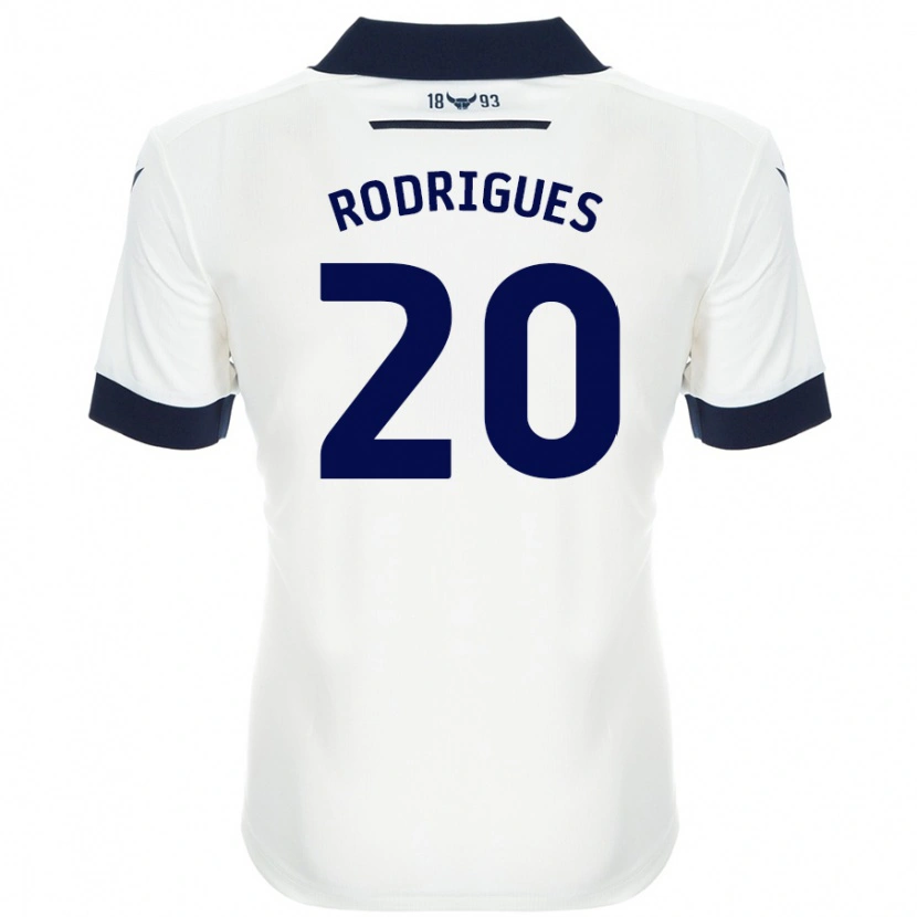 Danxen Kinderen Rúben Rodrigues #20 Wit Marineblauw Uitshirt Uittenue 2024/25 T-Shirt