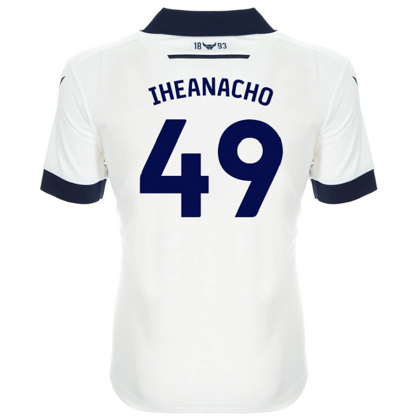 Danxen Kinderen Josh Iheanacho #49 Wit Marineblauw Uitshirt Uittenue 2024/25 T-Shirt