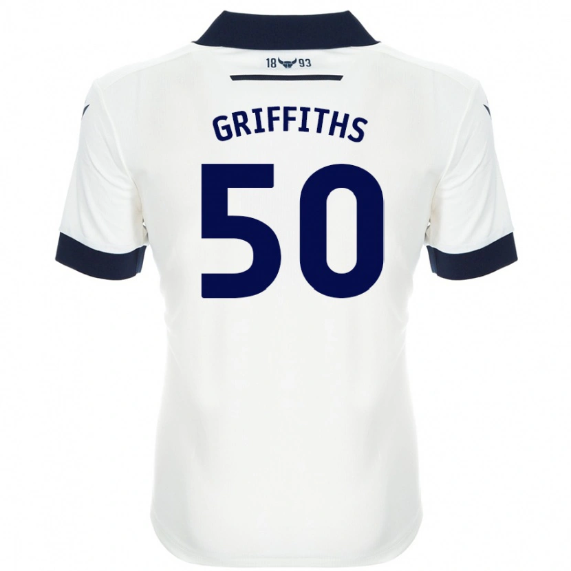 Danxen Kinderen Louis Griffiths #50 Wit Marineblauw Uitshirt Uittenue 2024/25 T-Shirt