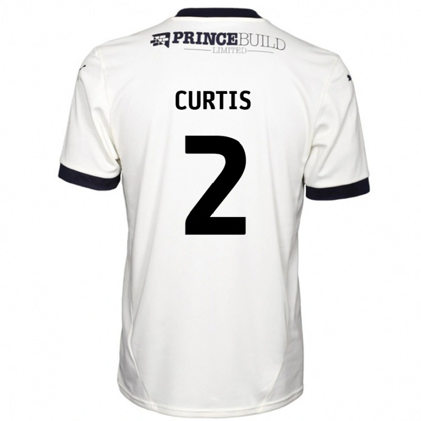 Danxen Kinderen Sam Curtis #2 Gebroken Wit Zwart Uitshirt Uittenue 2024/25 T-Shirt