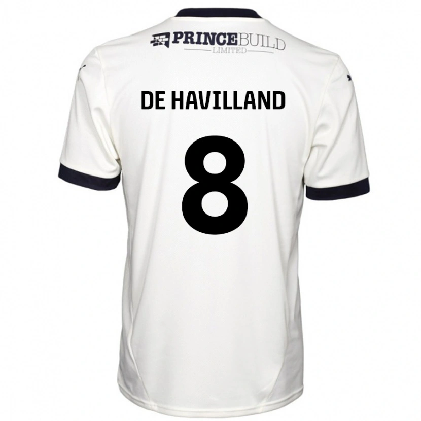 Danxen Kinderen Ryan De Havilland #8 Gebroken Wit Zwart Uitshirt Uittenue 2024/25 T-Shirt