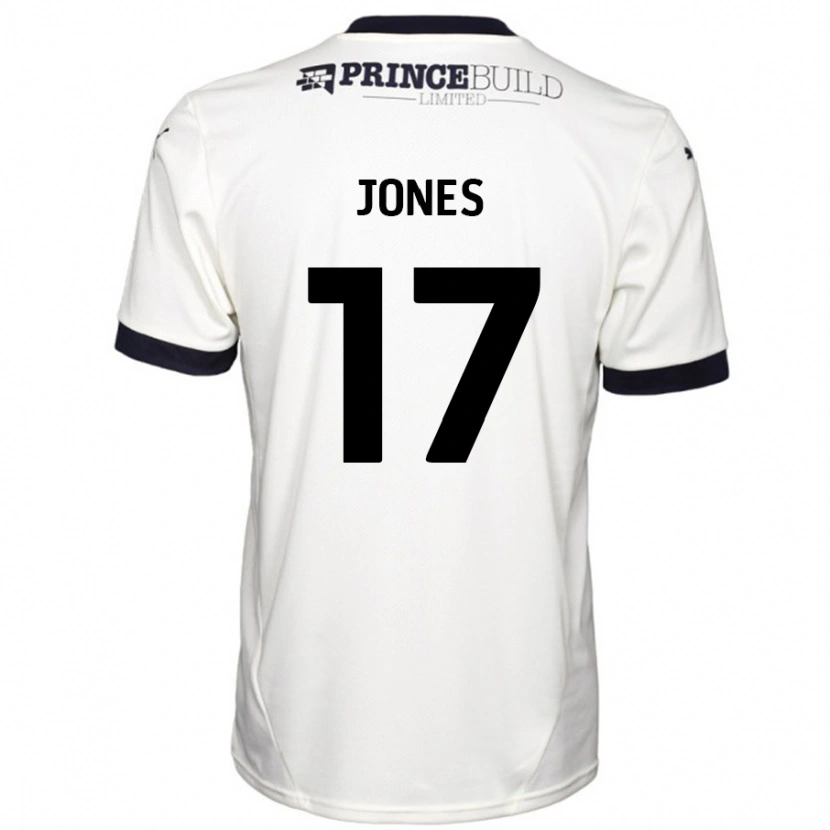 Danxen Kinderen Ricky-Jade Jones #17 Gebroken Wit Zwart Uitshirt Uittenue 2024/25 T-Shirt