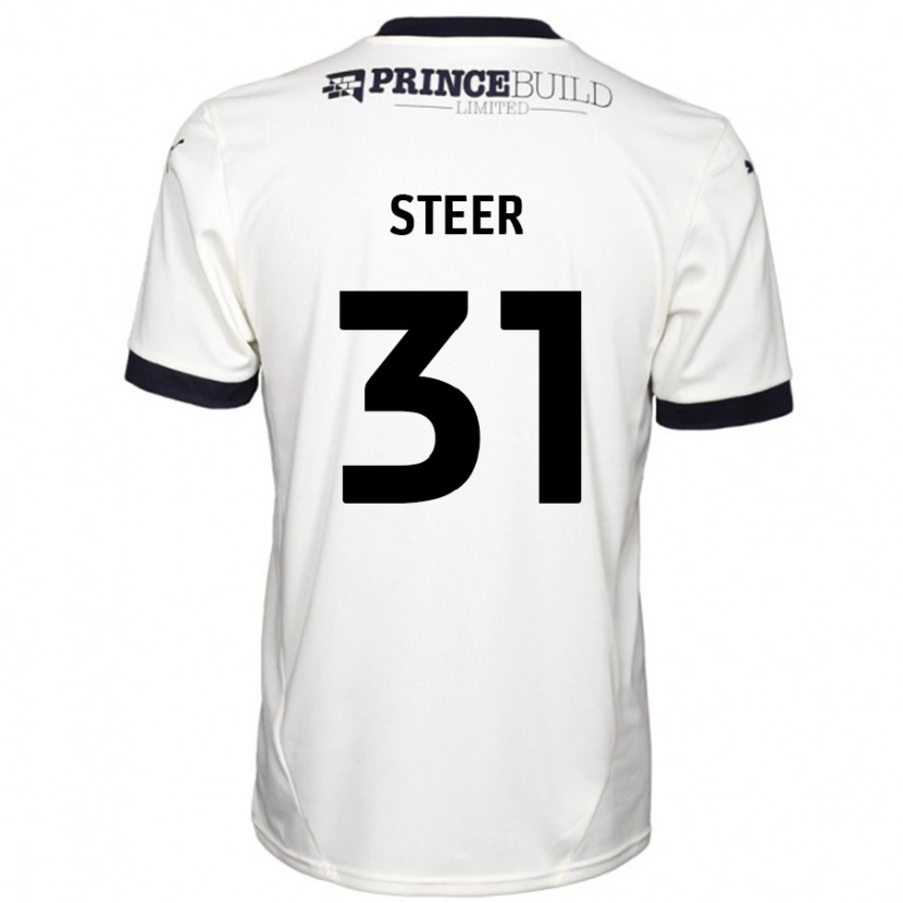 Danxen Kinderen Jed Steer #31 Gebroken Wit Zwart Uitshirt Uittenue 2024/25 T-Shirt