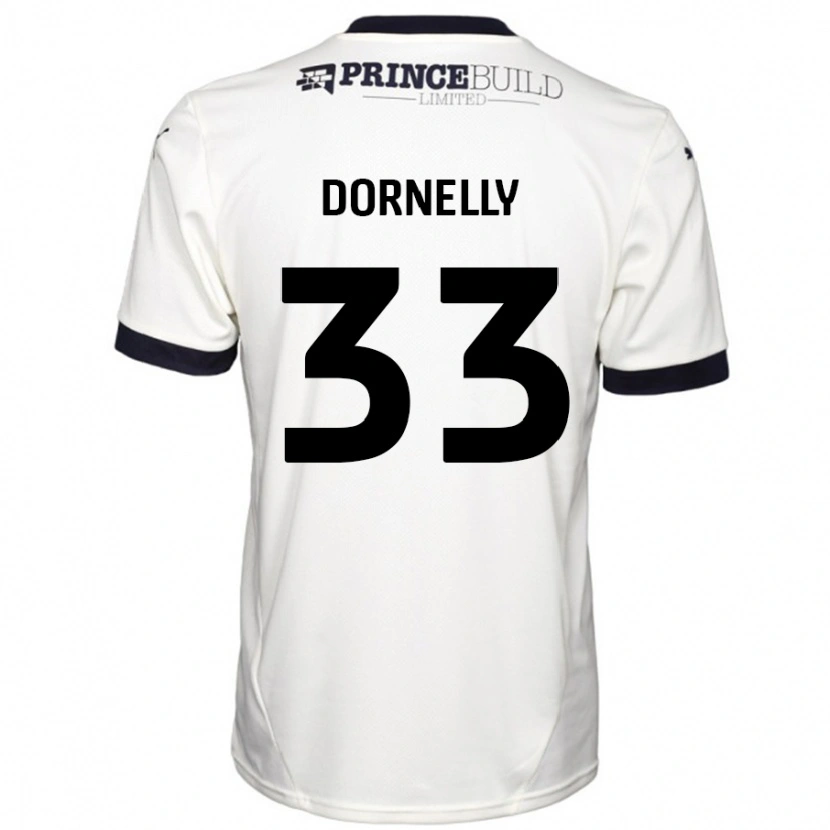 Danxen Kinderen James Dornelly #33 Gebroken Wit Zwart Uitshirt Uittenue 2024/25 T-Shirt