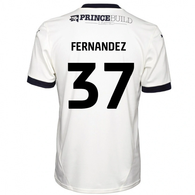 Danxen Kinderen Emmanuel Fernandez #37 Gebroken Wit Zwart Uitshirt Uittenue 2024/25 T-Shirt