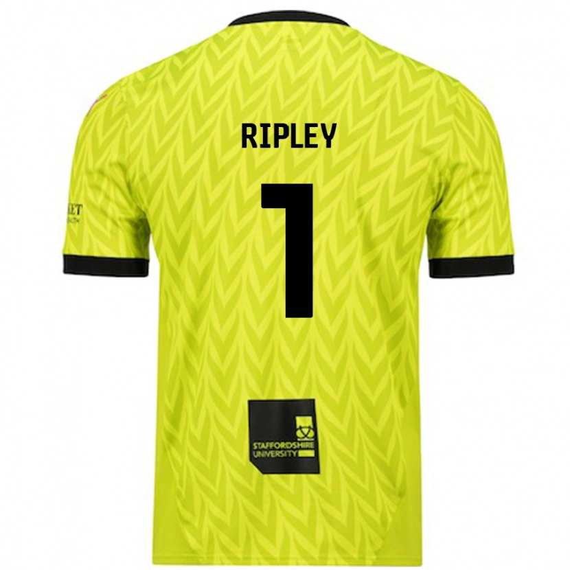 Danxen Kinderen Connor Ripley #1 Fluorescerend Groen Uitshirt Uittenue 2024/25 T-Shirt