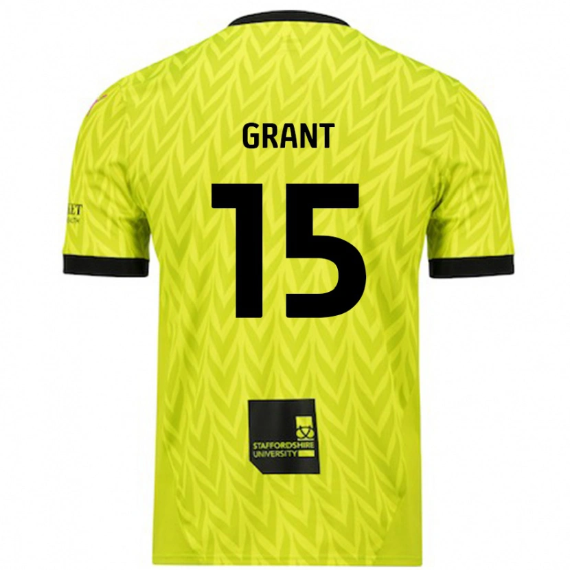 Danxen Kinderen Conor Grant #15 Fluorescerend Groen Uitshirt Uittenue 2024/25 T-Shirt