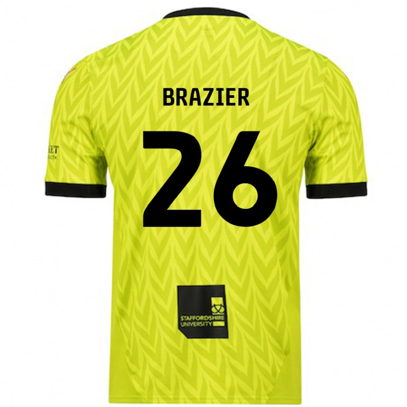 Danxen Kinderen Liam Brazier #26 Fluorescerend Groen Uitshirt Uittenue 2024/25 T-Shirt