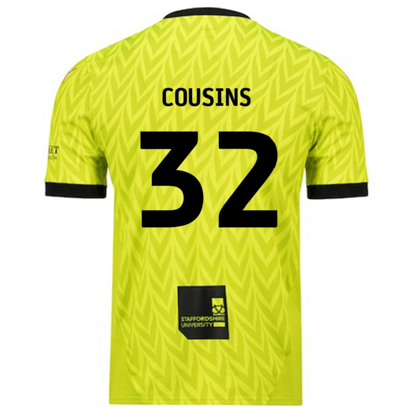 Danxen Kinderen Logan Cousins #32 Fluorescerend Groen Uitshirt Uittenue 2024/25 T-Shirt