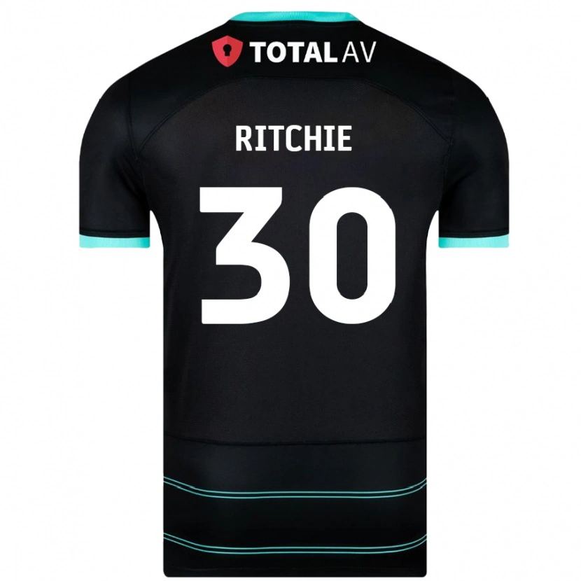 Danxen Kinderen Matt Ritchie #30 Zwart Uitshirt Uittenue 2024/25 T-Shirt