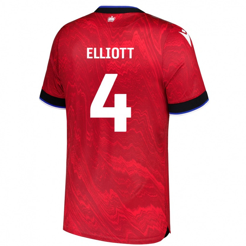 Danxen Kinderen Ben Elliott #4 Rood Zwart Uitshirt Uittenue 2024/25 T-Shirt