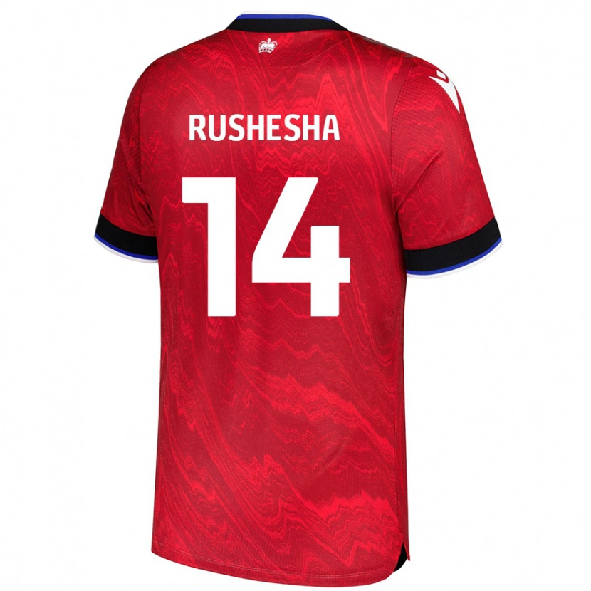 Danxen Kinderen Tivonge Rushesha #14 Rood Zwart Uitshirt Uittenue 2024/25 T-Shirt