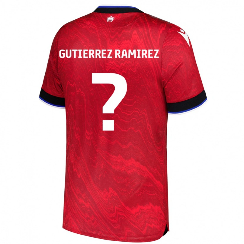 Danxen Kinderen William Gutierrez Ramirez #0 Rood Zwart Uitshirt Uittenue 2024/25 T-Shirt