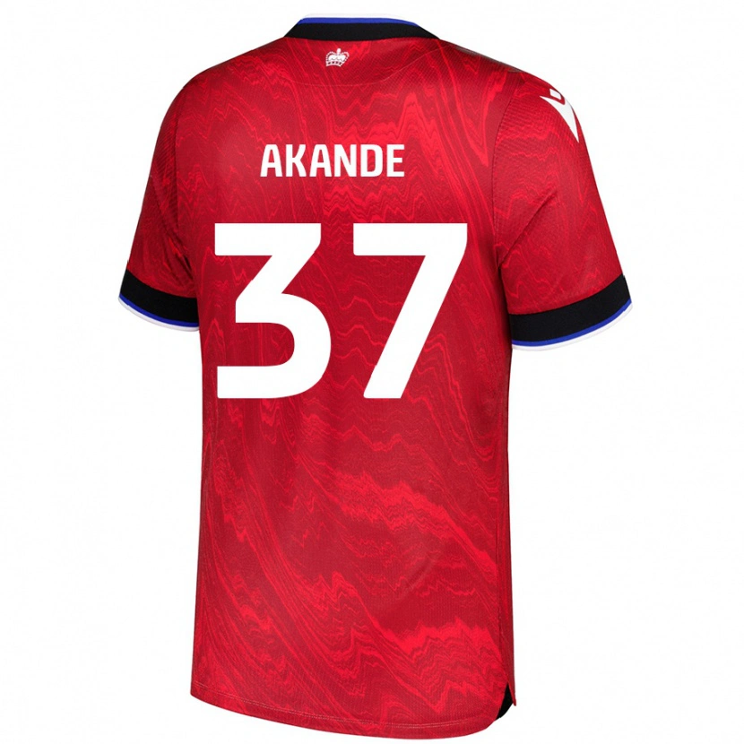 Danxen Kinderen Adrian Akande #37 Rood Zwart Uitshirt Uittenue 2024/25 T-Shirt