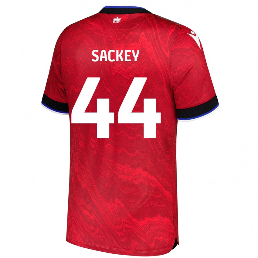 Danxen Kinderen Tyler Sackey #44 Rood Zwart Uitshirt Uittenue 2024/25 T-Shirt