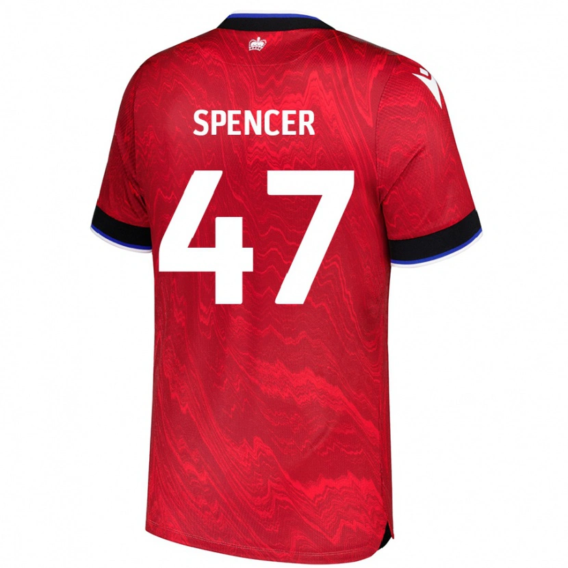 Danxen Kinderen Shay Spencer #47 Rood Zwart Uitshirt Uittenue 2024/25 T-Shirt