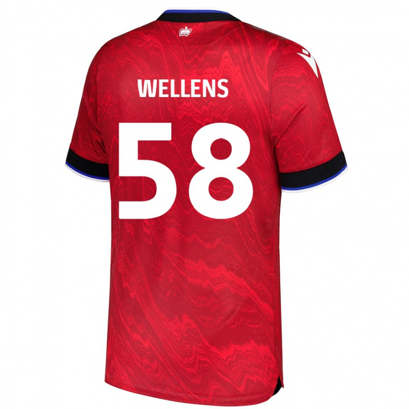 Danxen Kinderen Charlie Wellens #58 Rood Zwart Uitshirt Uittenue 2024/25 T-Shirt