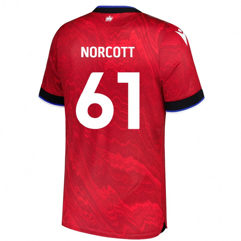 Danxen Kinderen Tom Norcott #61 Rood Zwart Uitshirt Uittenue 2024/25 T-Shirt