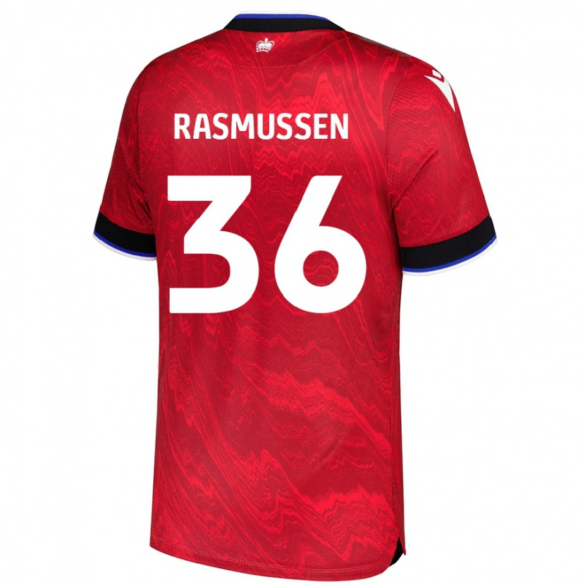 Danxen Kinderen Tash Rasmussen #36 Rood Zwart Uitshirt Uittenue 2024/25 T-Shirt