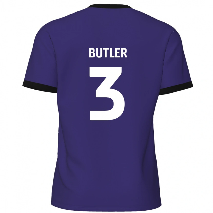 Danxen Kinderen Dan Butler #3 Paars Uitshirt Uittenue 2024/25 T-Shirt