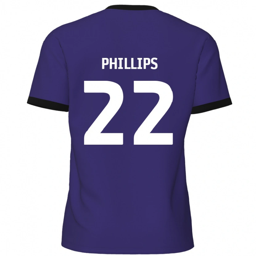 Danxen Kinderen Daniel Phillips #22 Paars Uitshirt Uittenue 2024/25 T-Shirt