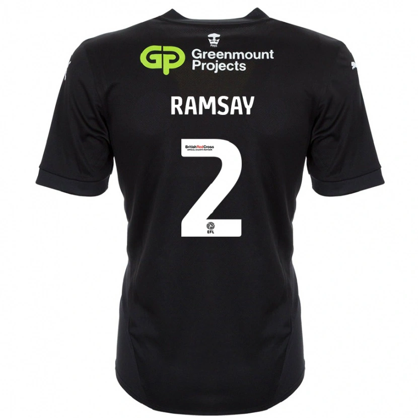 Danxen Kinderen Calvin Ramsay #2 Zwart Uitshirt Uittenue 2024/25 T-Shirt