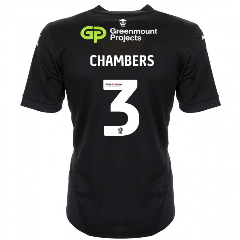 Danxen Kinderen Luke Chambers #3 Zwart Uitshirt Uittenue 2024/25 T-Shirt