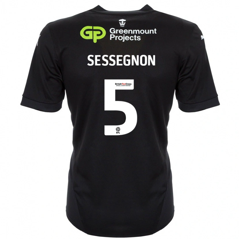 Danxen Kinderen Steven Sessegnon #5 Zwart Uitshirt Uittenue 2024/25 T-Shirt