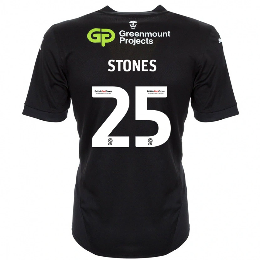 Danxen Kinderen Josh Stones #25 Zwart Uitshirt Uittenue 2024/25 T-Shirt