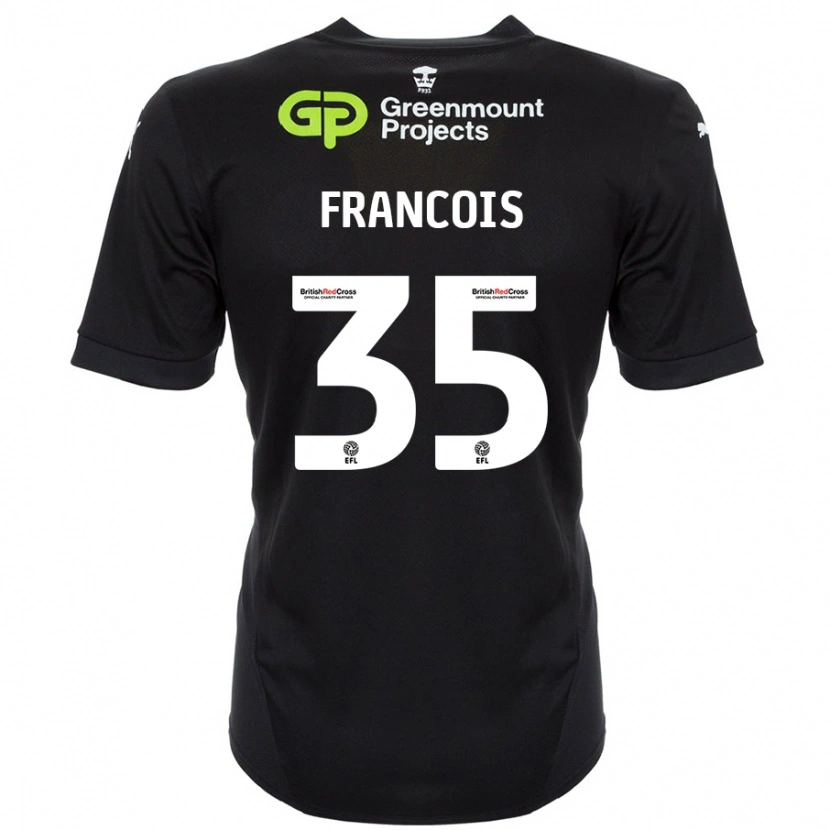 Danxen Kinderen Tyrese Francois #35 Zwart Uitshirt Uittenue 2024/25 T-Shirt