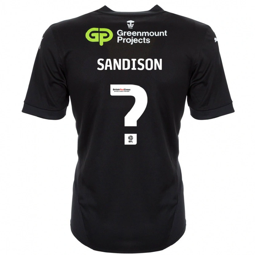 Danxen Kinderen Nathan Sandison #0 Zwart Uitshirt Uittenue 2024/25 T-Shirt