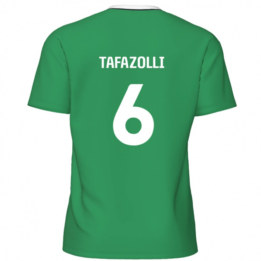 Danxen Kinderen Ryan Tafazolli #6 Groen Witte Strepen Uitshirt Uittenue 2024/25 T-Shirt