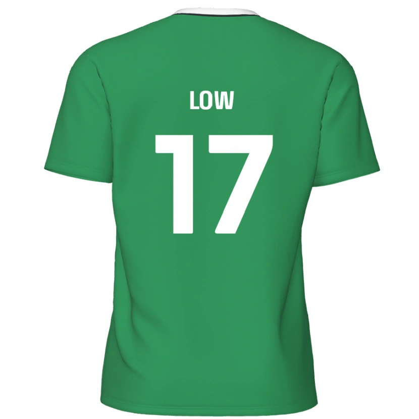 Danxen Kinderen Joe Low #17 Groen Witte Strepen Uitshirt Uittenue 2024/25 T-Shirt