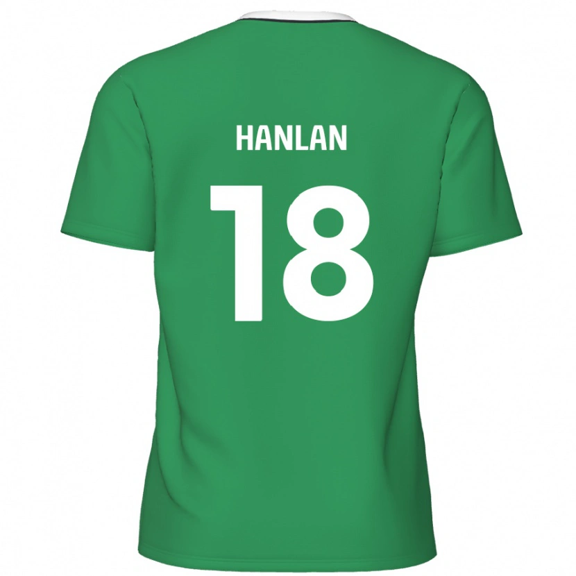 Danxen Kinderen Brandon Hanlan #18 Groen Witte Strepen Uitshirt Uittenue 2024/25 T-Shirt